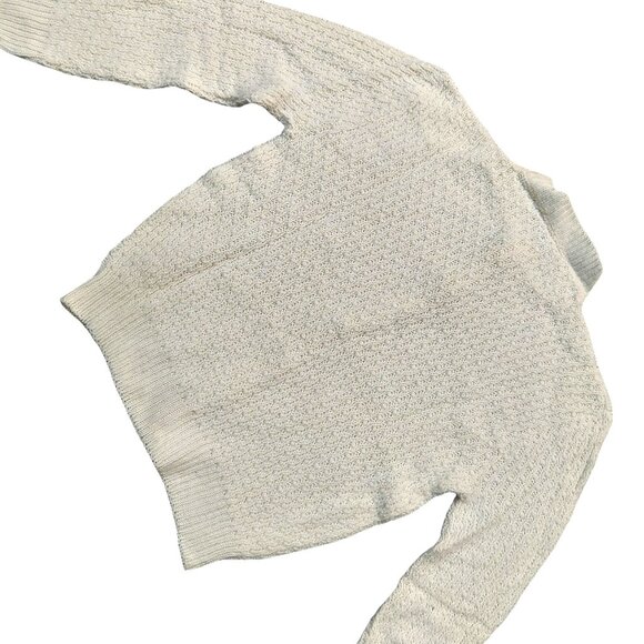 Vintage 1940s-1950s Ivory Cream Knit Long Sleeve Cardigan Sweater XXS - Picture 7 of 9